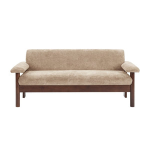 English Elm 69.9 Inch Chenille Two Seater Sofa with Pillow Top Arms and Rubberwood Legs for Living Room Light Brown N763S000050L
