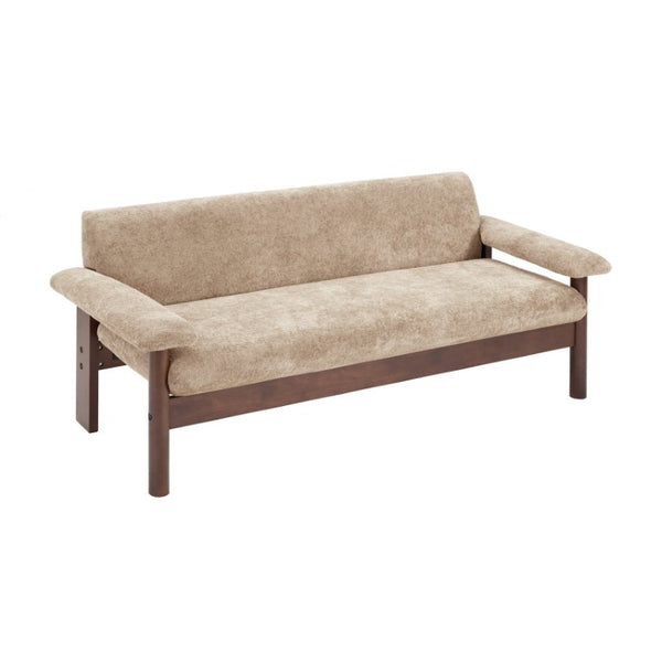 English Elm 69.9 Inch Chenille Two Seater Sofa with Pillow Top Arms and Rubberwood Legs for Living Room Light Brown N763S000050L