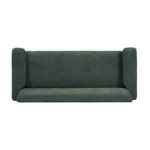English Elm 69.9 Inch Chenille Two Seater Sofa with Pillow Top Arms and Rubberwood Legs for Living Room Green N763S000050U