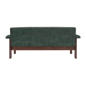 English Elm 69.9 Inch Chenille Two Seater Sofa with Pillow Top Arms and Rubberwood Legs for Living Room Green N763S000050U