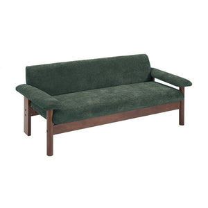 English Elm 69.9 Inch Chenille Two Seater Sofa with Pillow Top Arms and Rubberwood Legs for Living Room Green N763S000050U