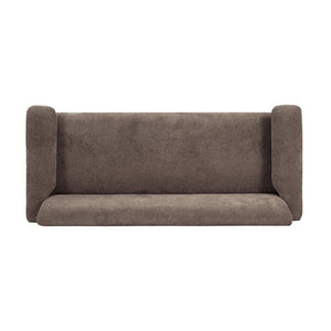 English Elm 69.9 Inch Chenille Two Seater Sofa with Pillow Top Arms and Rubberwood Legs for Living Room Brown N763S000050W