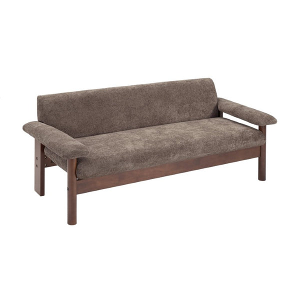 English Elm 69.9 Inch Chenille Two Seater Sofa with Pillow Top Arms and Rubberwood Legs for Living Room Brown N763S000050W