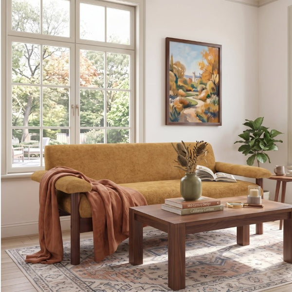 English Elm 69.9 Inch Chenille Two Seater Sofa with Pillow Arms Pocket Spring Cushion Living Room N763S000050Y