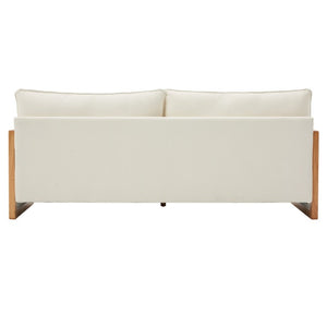 English Elm Modern Three-Seat Chenille Sofa with Solid Wood Armrests and Pocket Spring Living Room Beige N763S000080A