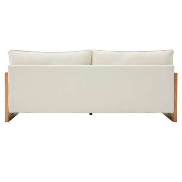 English Elm Modern Three-Seat Chenille Sofa with Solid Wood Armrests and Pocket Spring Living Room Beige N763S000080A