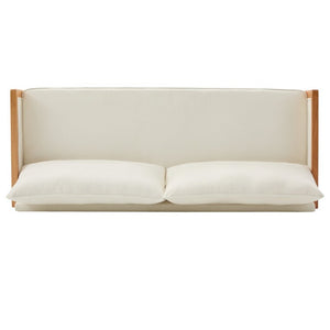 English Elm Modern Three-Seat Chenille Sofa with Solid Wood Armrests and Pocket Spring Living Room Beige N763S000080A