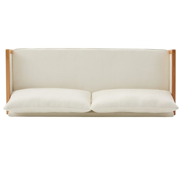 English Elm Modern Three-Seat Chenille Sofa with Solid Wood Armrests and Pocket Spring Living Room Beige N763S000080A