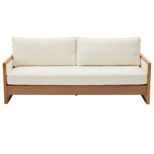 English Elm Modern Three-Seat Chenille Sofa with Solid Wood Armrests and Pocket Spring Living Room Beige N763S000080A