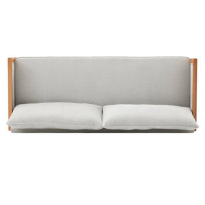English Elm Modern Three-Seat Chenille Sofa with Solid Wood Armrests and Pocket Spring Living Room Grey N763S000080E