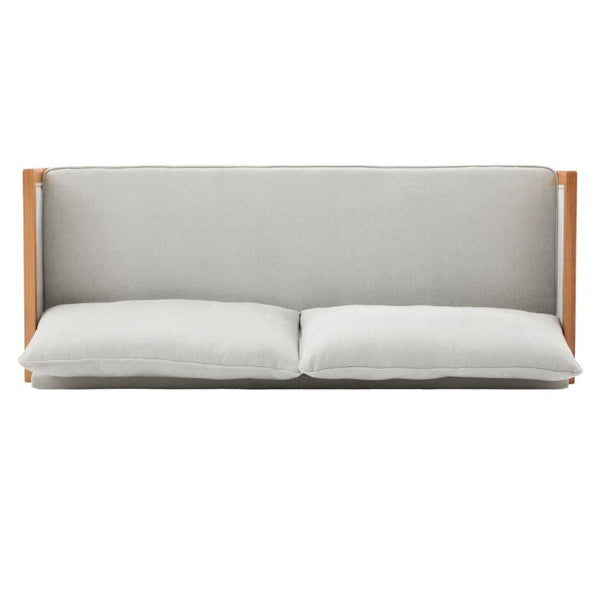 English Elm Modern Three-Seat Chenille Sofa with Solid Wood Armrests and Pocket Spring Living Room Grey N763S000080E