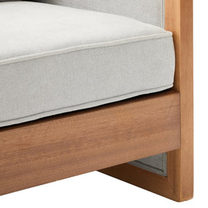 English Elm Modern Three-Seat Chenille Sofa with Solid Wood Armrests and Pocket Spring Living Room Grey N763S000080E