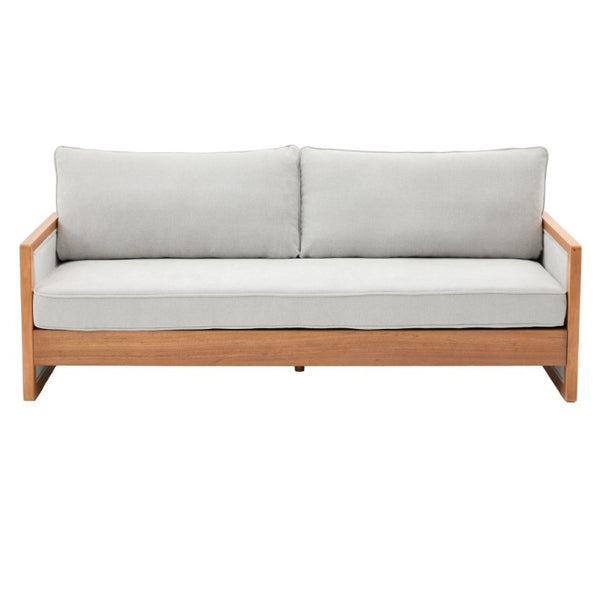 English Elm Modern Three-Seat Chenille Sofa with Solid Wood Armrests and Pocket Spring Living Room Grey N763S000080E