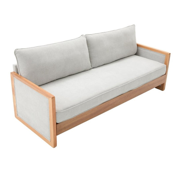 English Elm Modern Three-Seat Chenille Sofa with Solid Wood Armrests and Pocket Spring Living Room Grey N763S000080E