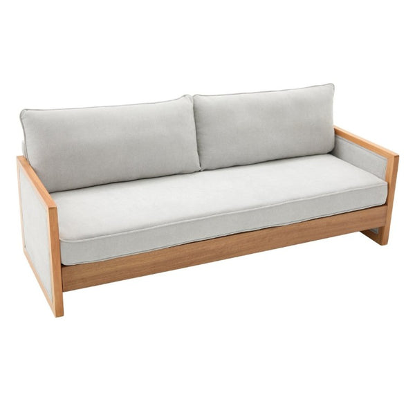 English Elm Modern Three-Seat Chenille Sofa with Solid Wood Armrests and Pocket Spring Living Room Grey N763S000080E