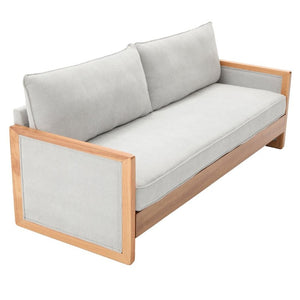English Elm Modern Three-Seat Chenille Sofa with Solid Wood Armrests and Pocket Spring Living Room Grey N763S000080E