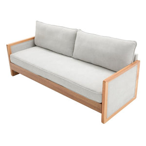English Elm Modern Three-Seat Chenille Sofa with Solid Wood Armrests and Pocket Spring Living Room Grey N763S000080E