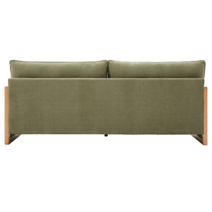 English Elm Modern Three-Seat Chenille Sofa with Solid Wood Armrests and Pocket Spring Living Room Green N763S000080F
