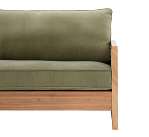 English Elm Modern Three-Seat Chenille Sofa with Solid Wood Armrests and Pocket Spring Living Room Green N763S000080F