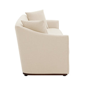 English Elm Modern Chenille Three Seater Sofa with Rubberwood Base and Wrap Armrests for Living Room N763S000110O