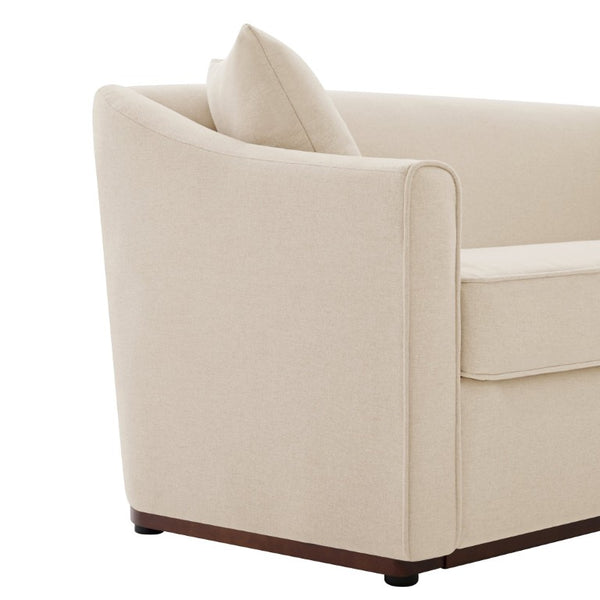 English Elm Modern Chenille Three Seater Sofa with Rubberwood Base and Wrap Armrests for Living Room N763S000110O