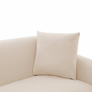 English Elm Modern Chenille Three Seater Sofa with Rubberwood Base and Wrap Armrests for Living Room N763S000110O