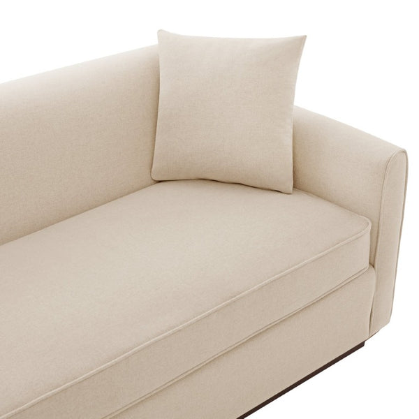 English Elm Modern Chenille Three Seater Sofa with Rubberwood Base and Wrap Armrests for Living Room N763S000110O