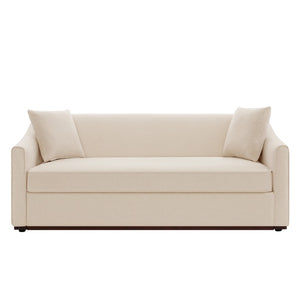 English Elm Modern Chenille Three Seater Sofa with Rubberwood Base and Wrap Armrests for Living Room N763S000110O