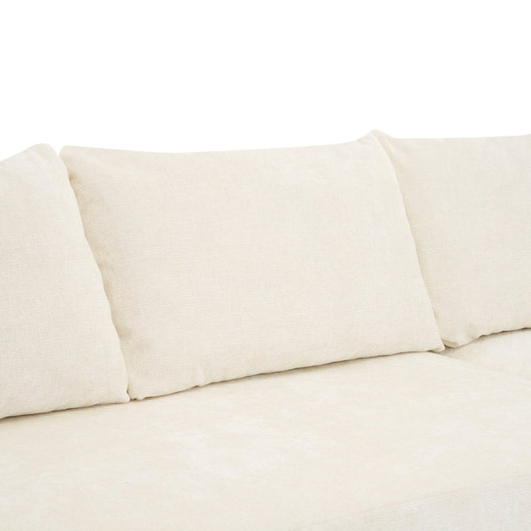 English Elm 140.5" U-shaped Chenille Cloud Sectional Modular Sofa Deep Seat Living Room Couch Beige N763S000120A