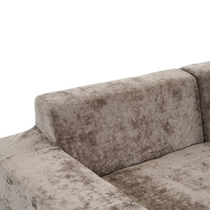 English Elm 140.5" U-shaped Chenille Cloud Sectional Modular Sofa Deep Seat Living Room Couch Brown N763S000120D