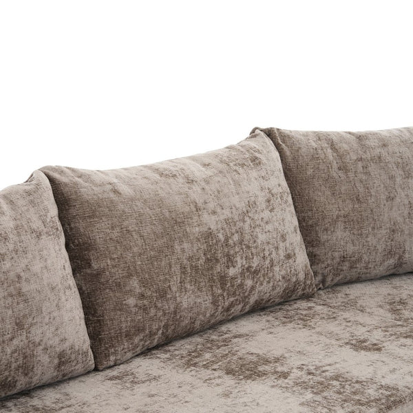 English Elm 140.5" U-shaped Chenille Cloud Sectional Modular Sofa Deep Seat Living Room Couch Brown N763S000120D