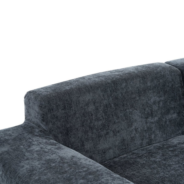 English Elm 140.5" U-shaped Chenille Cloud Sectional Modular Sofa Deep Seat Living Room Couch Grey N763S000120E