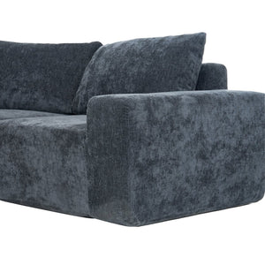 English Elm 140.5" U-shaped Chenille Cloud Sectional Modular Sofa Deep Seat Living Room Couch Grey N763S000120E