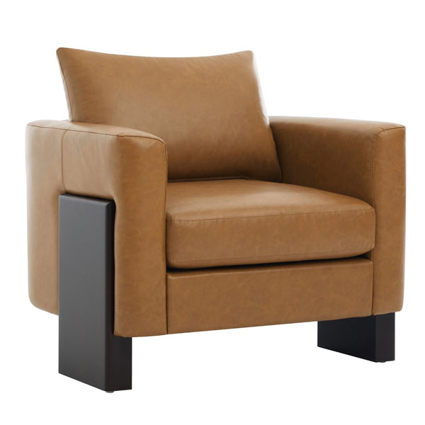 English Elm Cozy Three Piece Pu Fabric Sofa Set with Rubberwood Legs for Modern Living Spaces N763S000130D