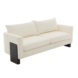 English Elm Modern Chenille Three-seat Sofa with Rubberwood Legs Pocket Spring Living Room N763S000131A
