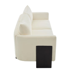 English Elm Modern Chenille Three-seat Sofa with Rubberwood Legs Pocket Spring Living Room N763S000131A