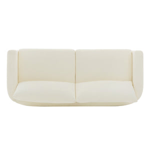 English Elm Modern Chenille Three-seat Sofa with Rubberwood Legs Pocket Spring Living Room N763S000131A