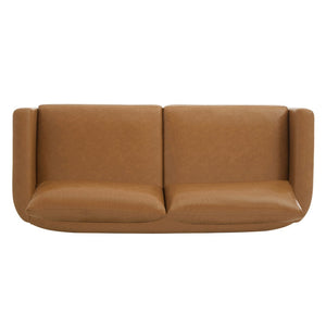 English Elm Modern 3-seater Sofa with Rubberwood Legs Pu Upholstery and Pocket Spring Support N763S000131D