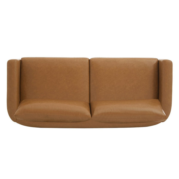 English Elm Modern 3-seater Sofa with Rubberwood Legs Pu Upholstery and Pocket Spring Support N763S000131D