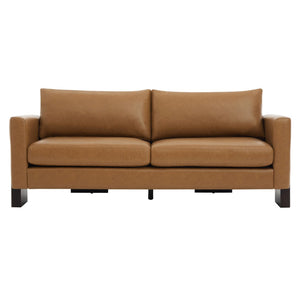 English Elm Modern 3-seater Sofa with Rubberwood Legs Pu Upholstery and Pocket Spring Support N763S000131D