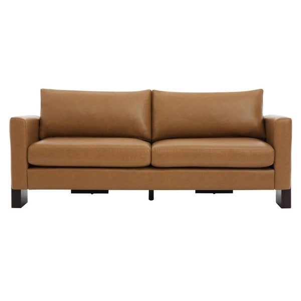 English Elm Modern 3-seater Sofa with Rubberwood Legs Pu Upholstery and Pocket Spring Support N763S000131D