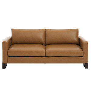 English Elm Modern 3-seater Sofa with Rubberwood Legs Pu Upholstery and Pocket Spring Support N763S000131D