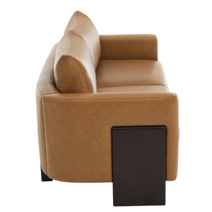 English Elm Modern 3-seater Sofa with Rubberwood Legs Pu Upholstery and Pocket Spring Support N763S000131D