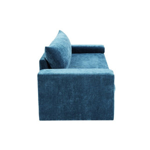 English Elm Chenille Upholstered Three Seat Sofa with Deep Cushions Wide Armrests Living Room Blue N763S000140C