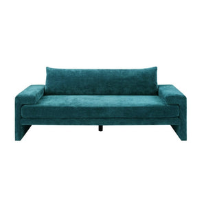 English Elm Chenille Upholstered Three Seat Sofa with Deep Cushions Wide Armrests Living Room Green N763S000140F