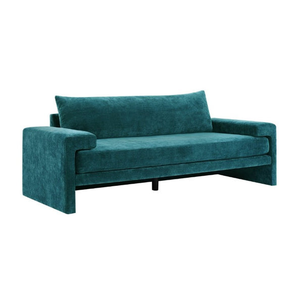 English Elm Chenille Upholstered Three Seat Sofa with Deep Cushions Wide Armrests Living Room Green N763S000140F