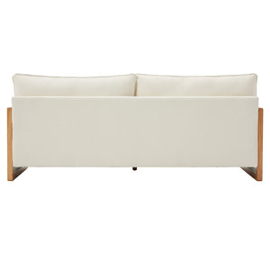 English Elm Modern Three Seater Chenille Sofa with Rubberwood Legs for Contemporary Living Rooms Beige N763S000170A