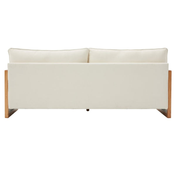 English Elm Modern Three Seater Chenille Sofa with Rubberwood Legs for Contemporary Living Rooms Beige N763S000170A