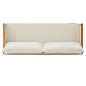 English Elm Modern Three Seater Chenille Sofa with Rubberwood Legs for Contemporary Living Rooms Beige N763S000170A