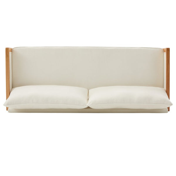 English Elm Modern Three Seater Chenille Sofa with Rubberwood Legs for Contemporary Living Rooms Beige N763S000170A